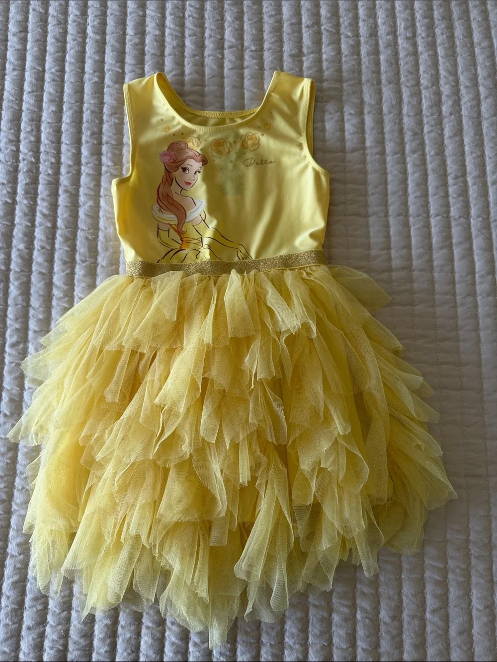 Disney Yellow Belle Tulle Princess Dress Costume